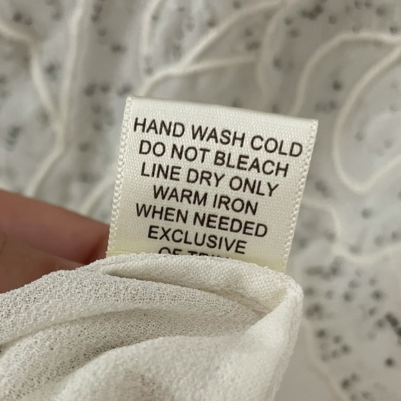 Willow & Clay Sheer White Blouse with Beaded Flower Design - Picture 10 of 13